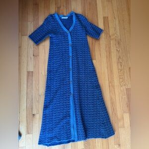 Zara Navy Textured Knit Dress
